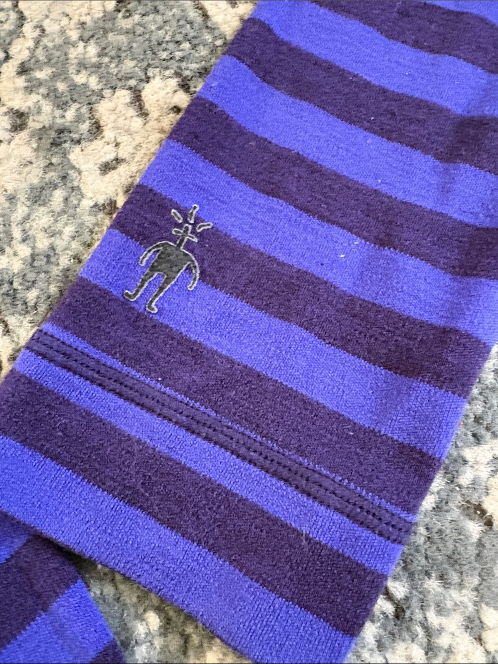 Smartwool Women's Half-Zip Striped Sweater - Royal Blue & purple merino wool - Picture 6 of 8
